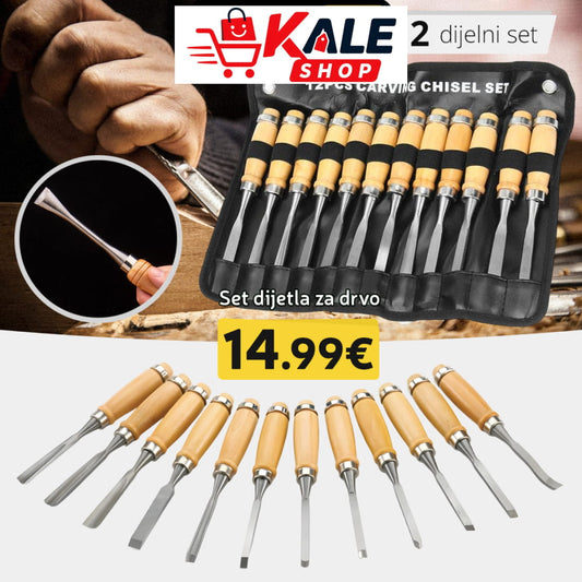 12 - Dijelni Set Dlijeta Za Rezbarenje Drveta