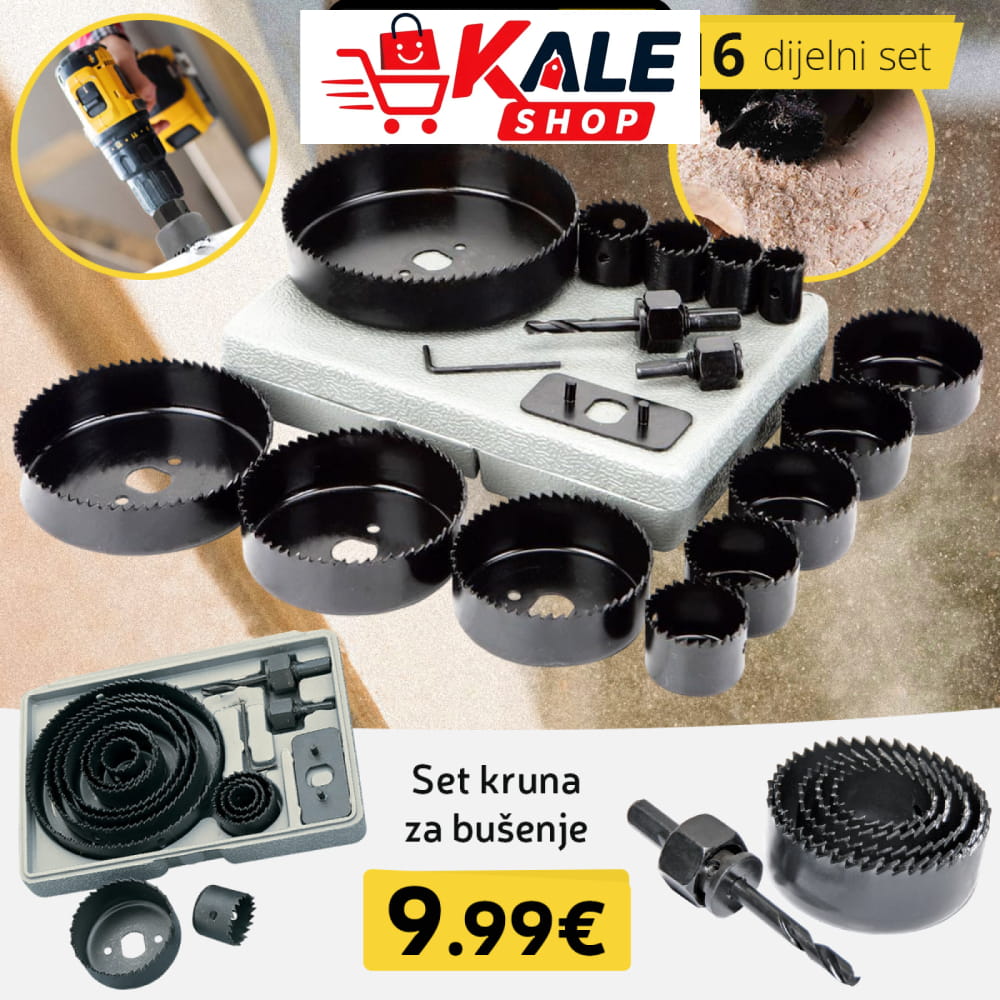 16 - Dijelni Set Kruna Za Bušenje Drveta I Plastike