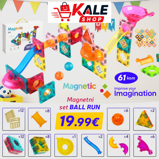 61-DIJELNI SET MAGNETNIH PLOČICA-BALL RUN