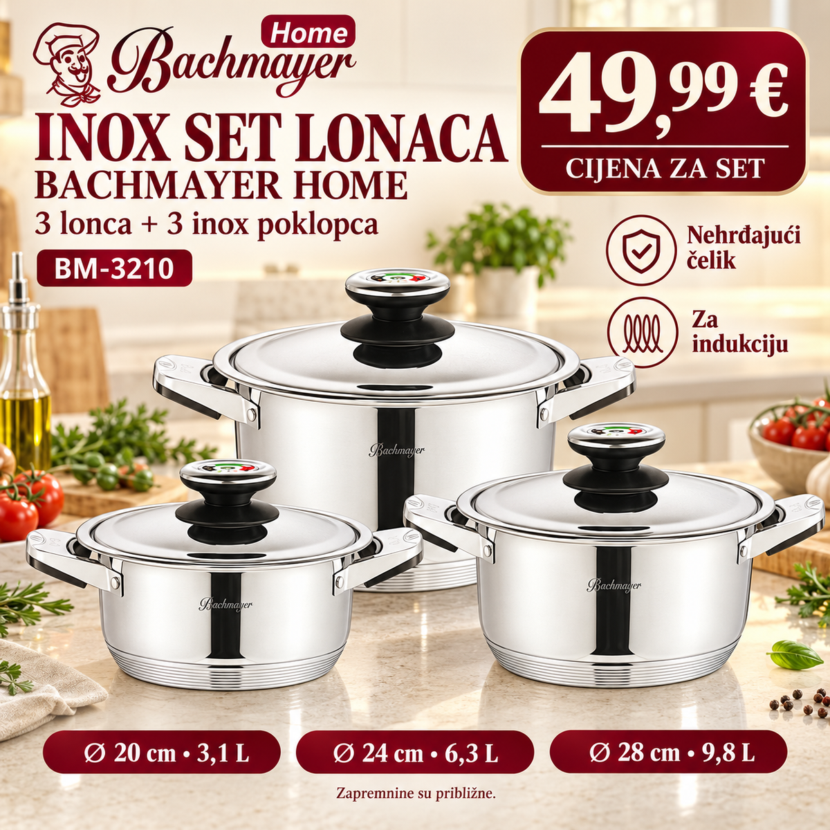 INOX SET LONACA BACHMAYER HOME- BM-3210