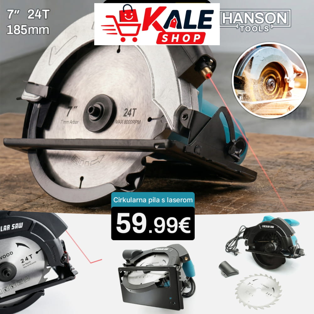 CIRKULARNA PILA ZA DRVO SA LASEROM-185 mm