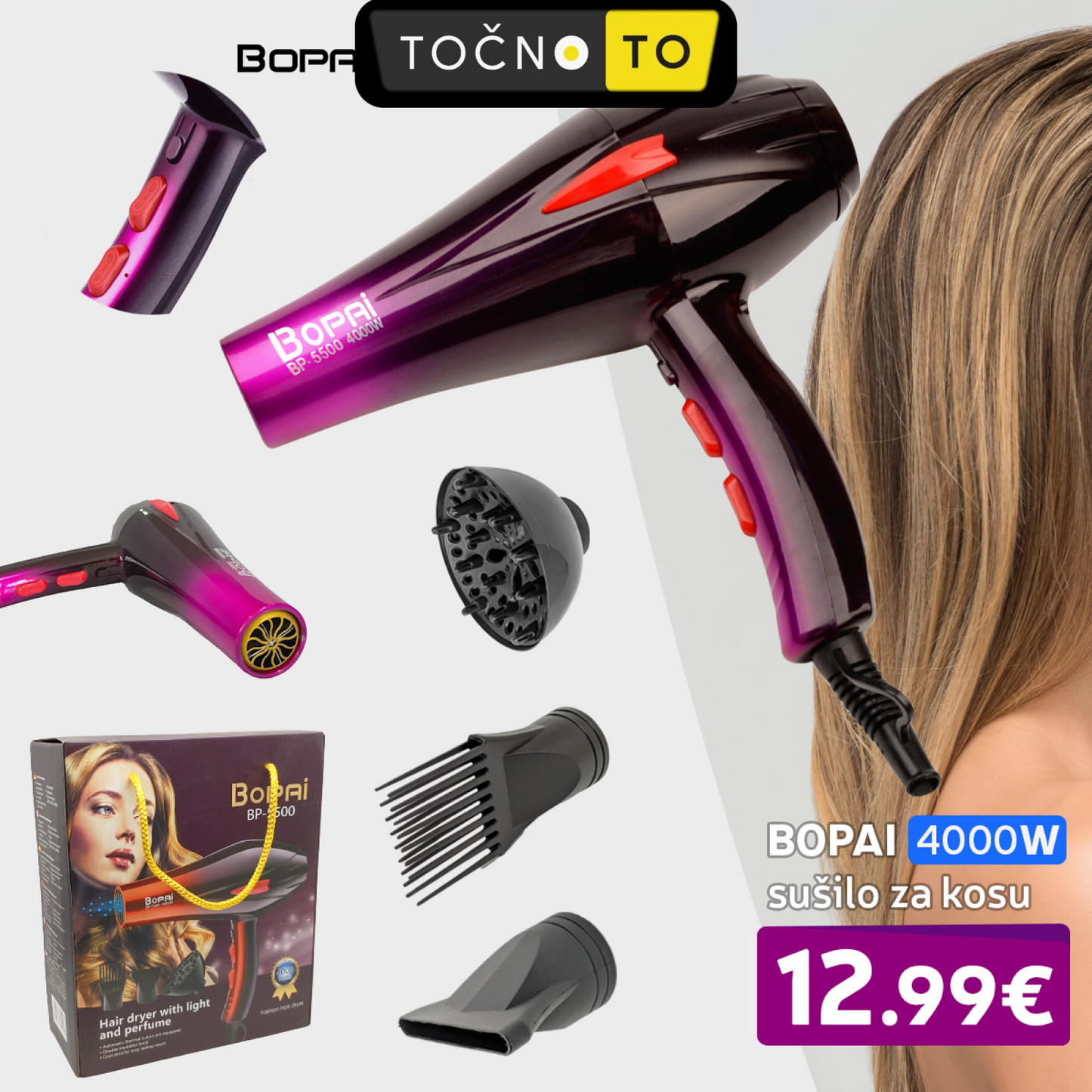 Profesionalni Salonski Fen Bopai Elektronika