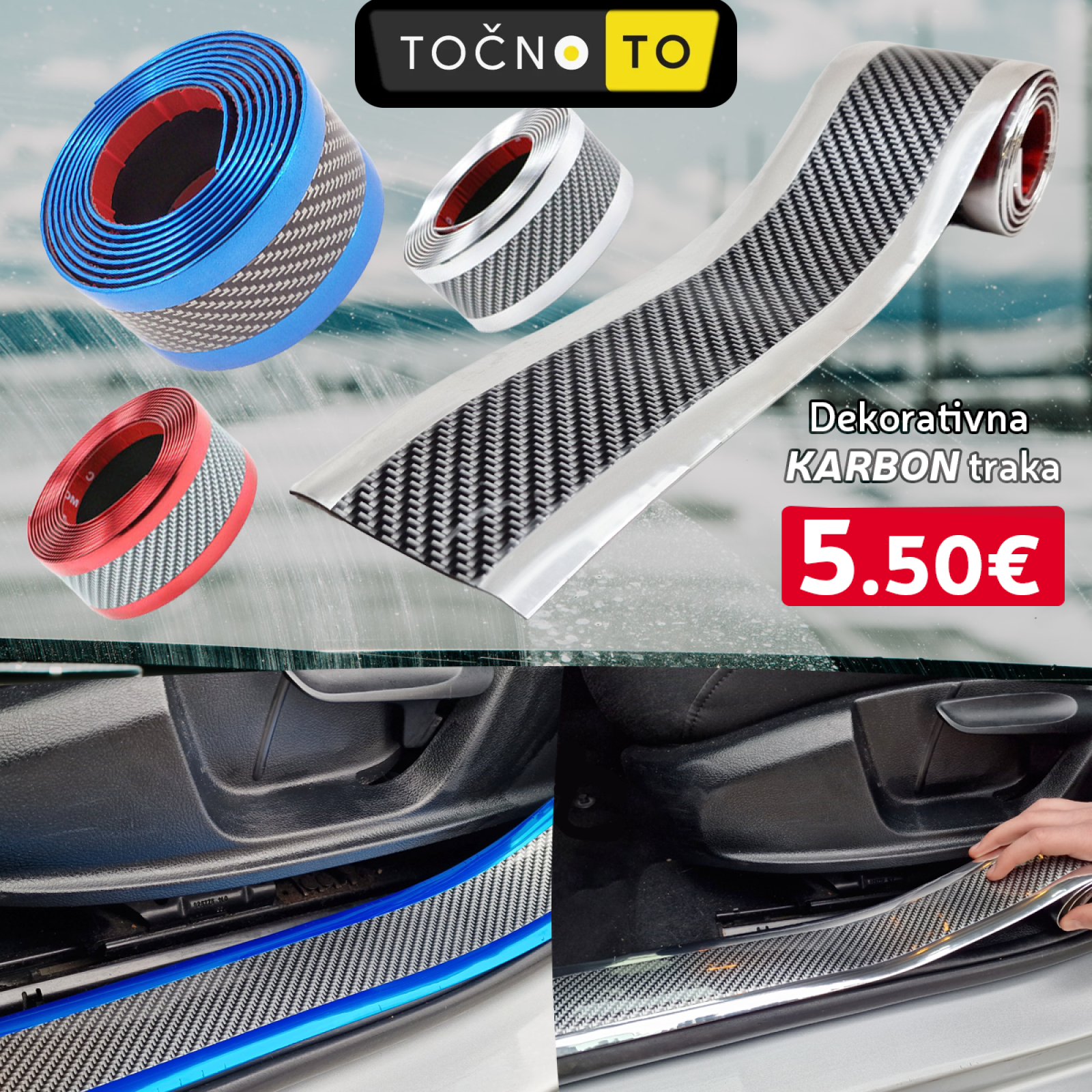 Karbon 5D Dekor Traka Sve Za Auto