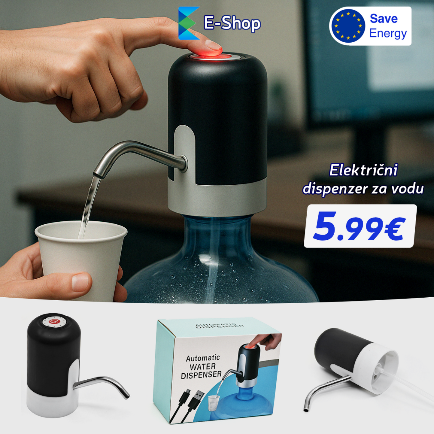 ELEKTRIČNI DISPENZER ZA VODU-BIDON