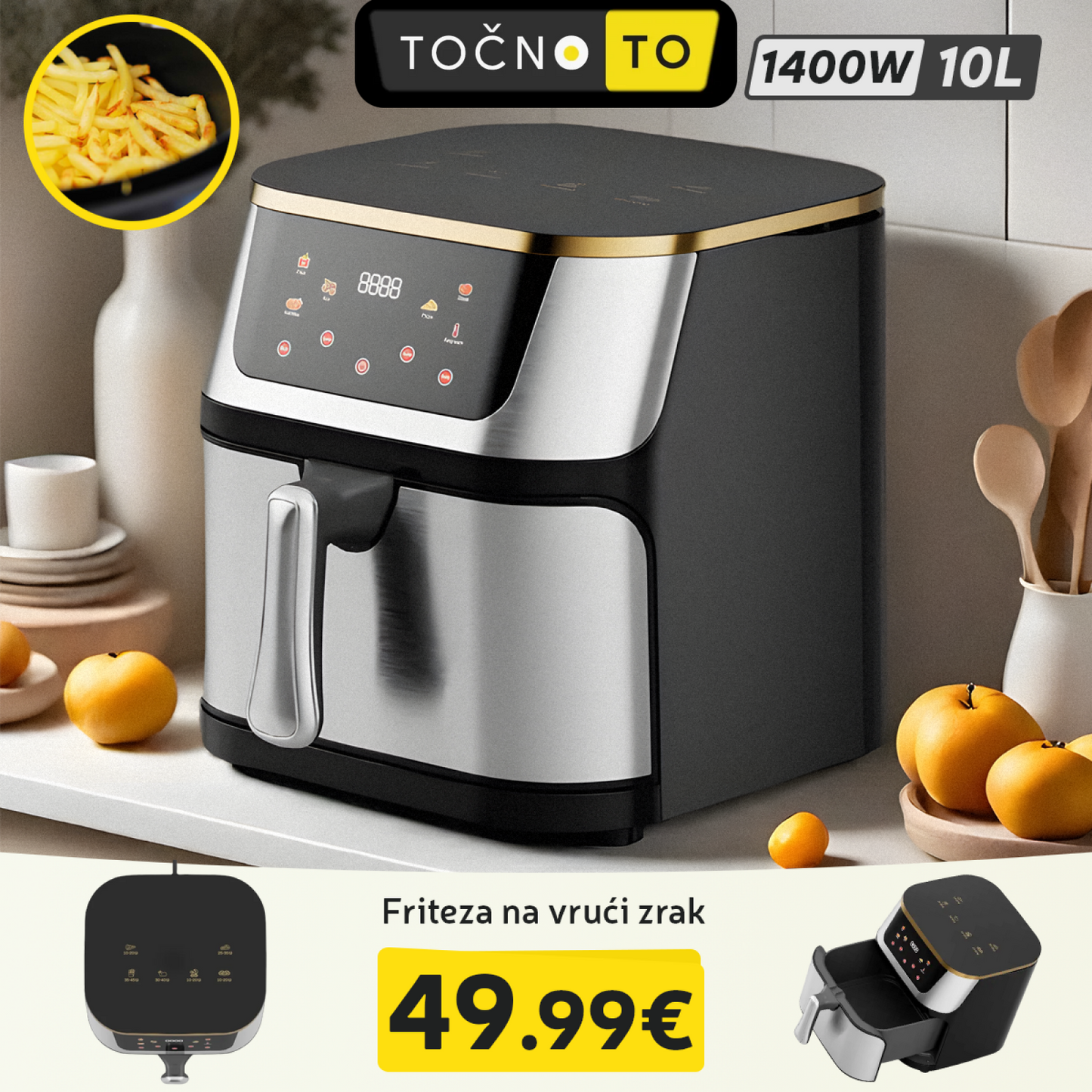FRITEZA NA VRUĆI ZRAK 10L