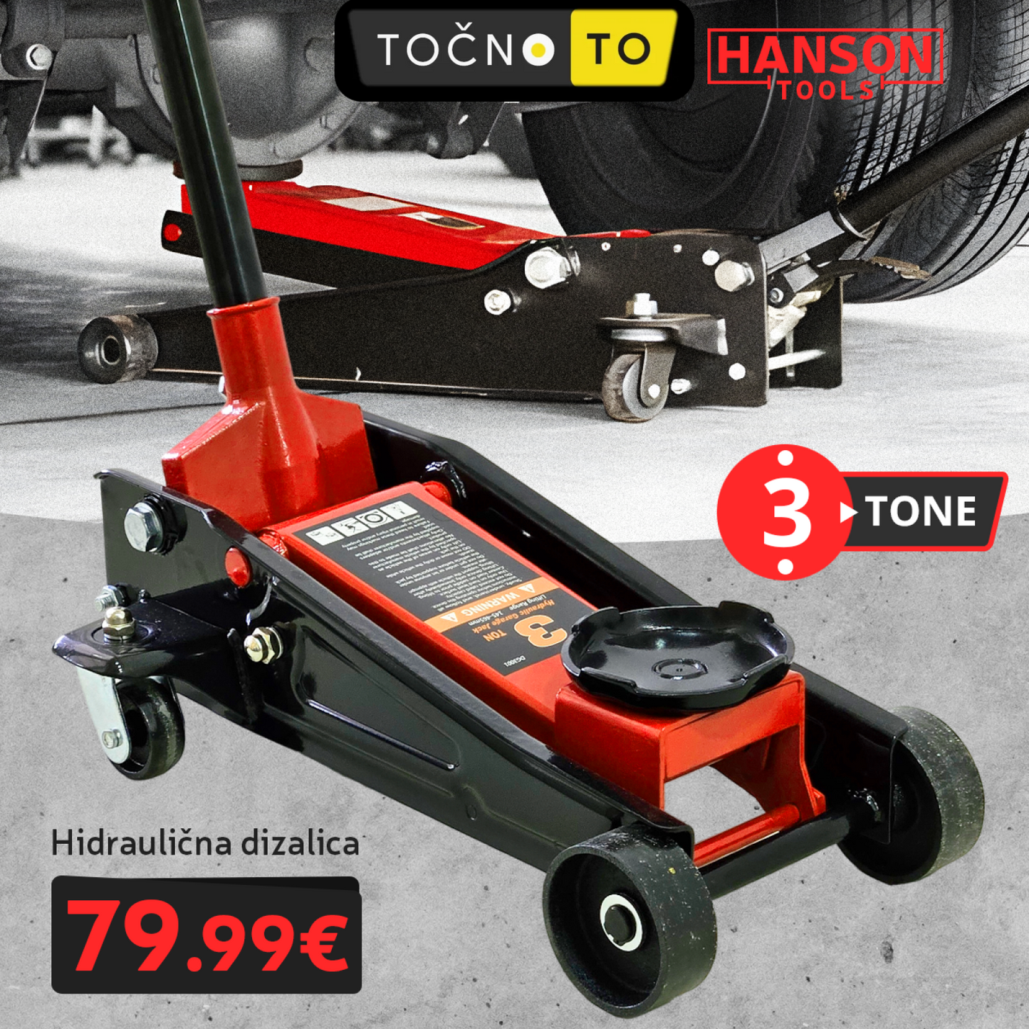 Hanson Ručna Hidraulična Dizalica 3T Alat