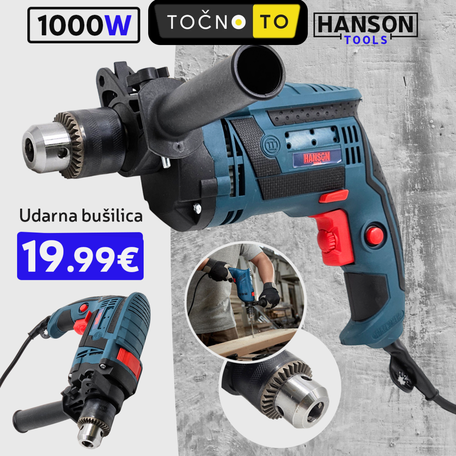 Hanson Udarna Bušilica 1000W