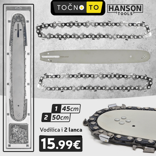 Vodilica I 2X Lanac Za Motornu Pilu