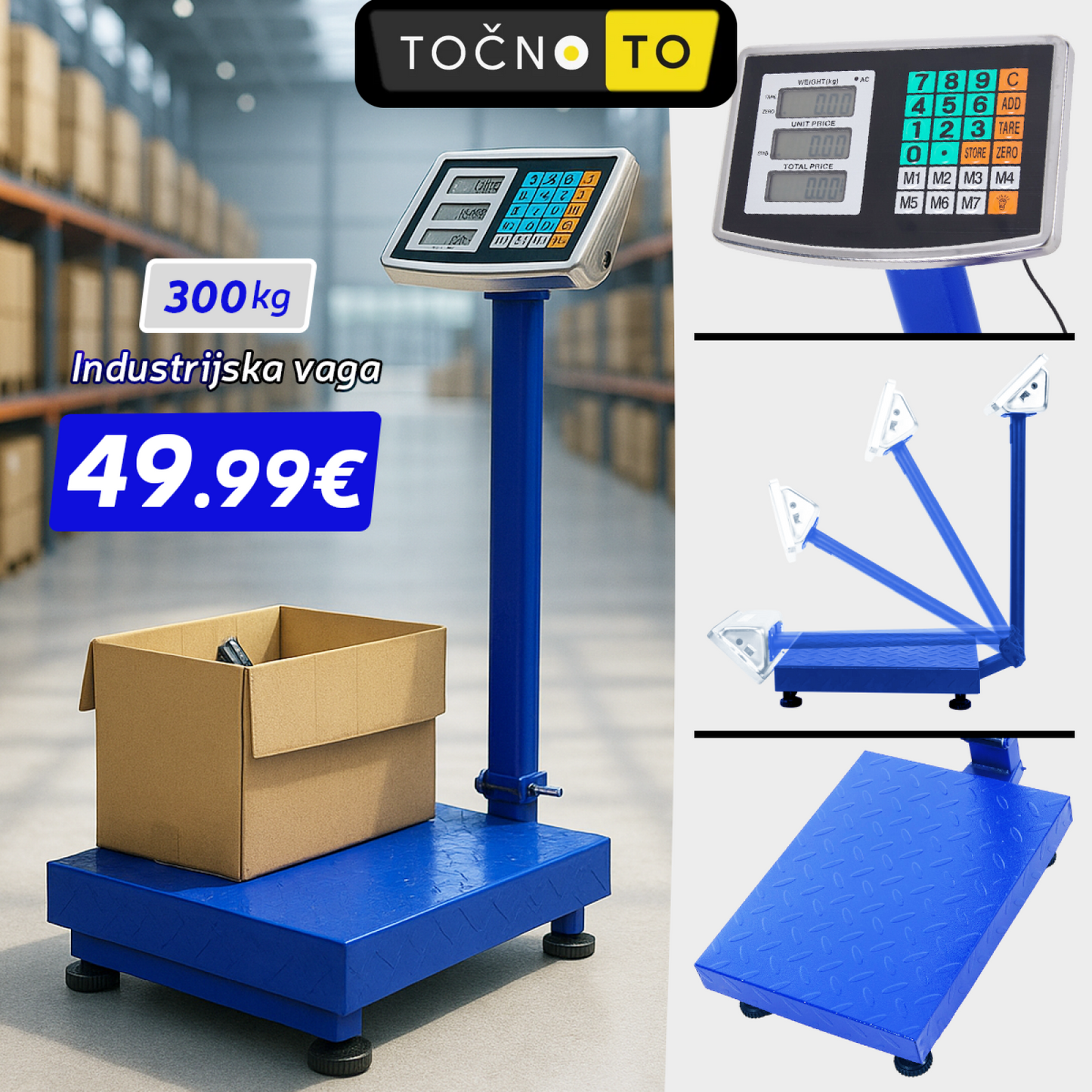 INDUSTRIJSKA DIGITALNA VAGA DO 300 KG