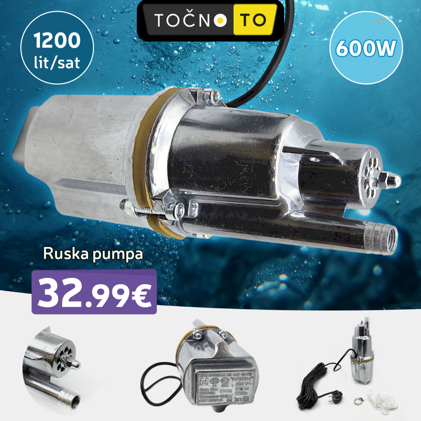 Ruska Potopna Pumpa 600W Alat