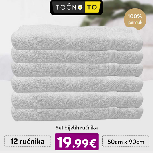 Set Bijelih Runika Sa Bordurom-12 Komada Kuanstvo