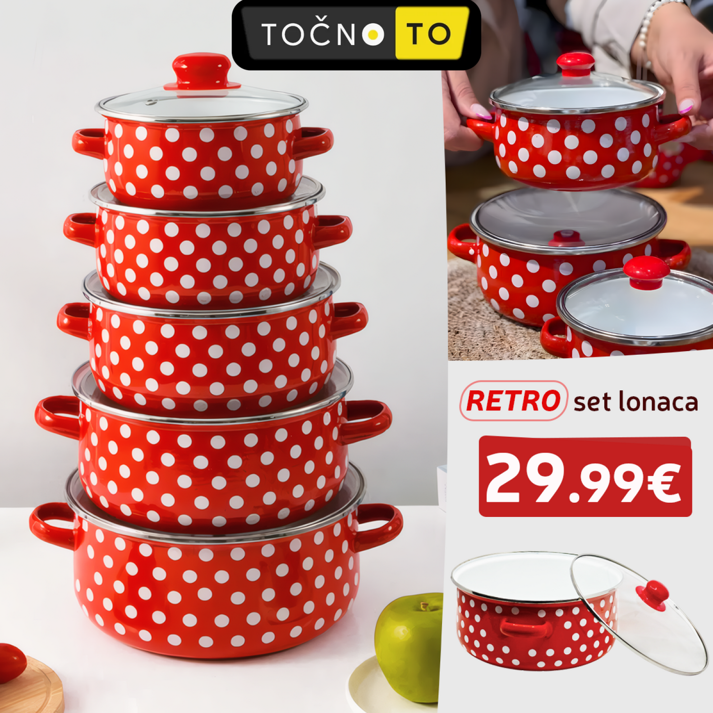 SET RETRO LONACA - 5 KOMADA