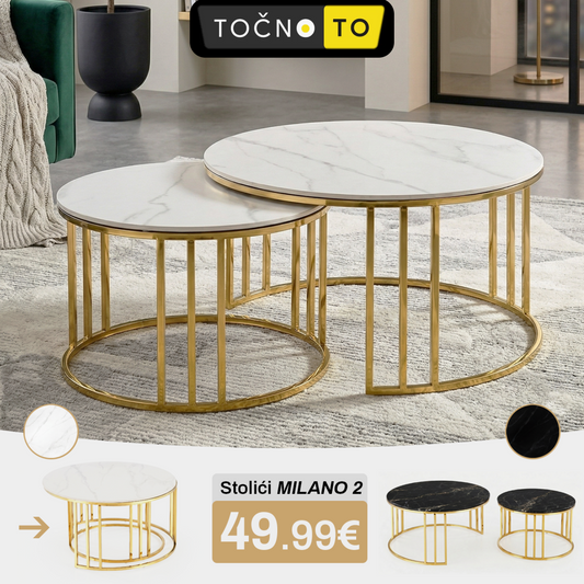 STOLIĆI ZA KAVU IMITACIJA MRAMORA ’MILANO’- 2 KOMADA