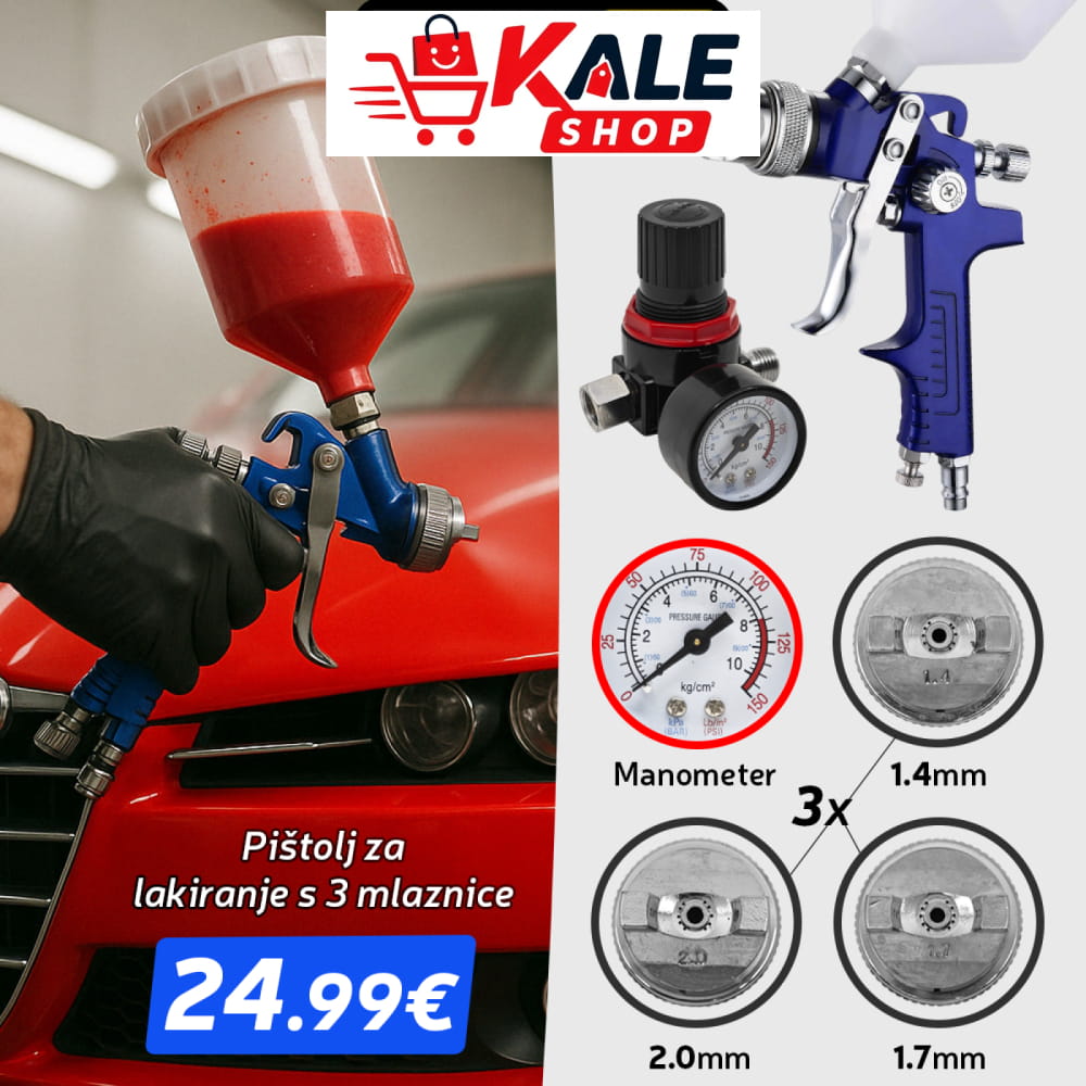 PIŠTOLJ ZA LAKIRANJE SA 3 MLAZNICE