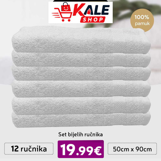 Set Bijelih Runika Sa Bordurom-12 Komada Kuanstvo