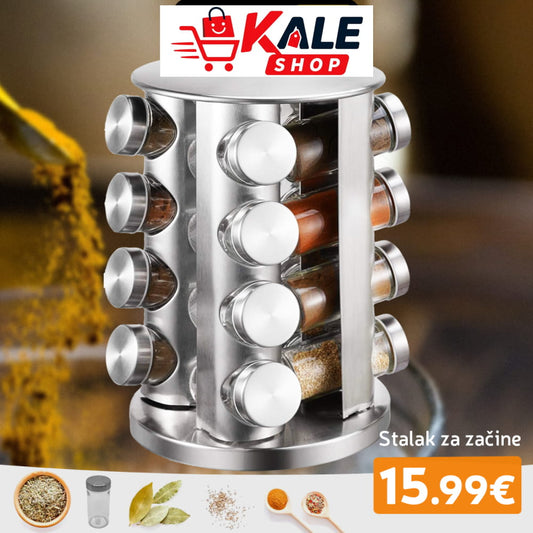 Stalak Za Zaine Sa 16 Posuda Kuhinja
