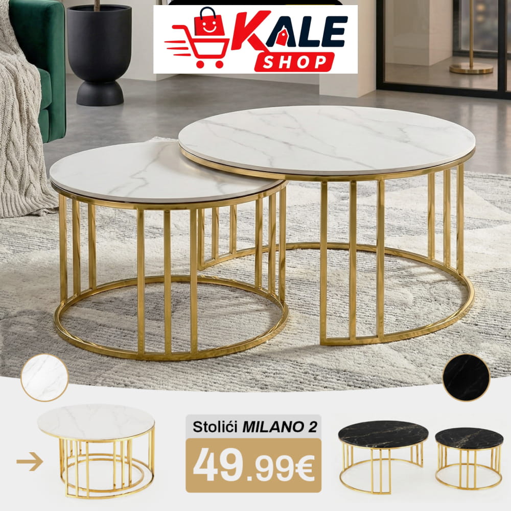 STOLIĆI ZA KAVU IMITACIJA MRAMORA ’MILANO’- 2 KOMADA