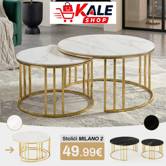 STOLIĆI ZA KAVU IMITACIJA MRAMORA ’MILANO’- 2 KOMADA