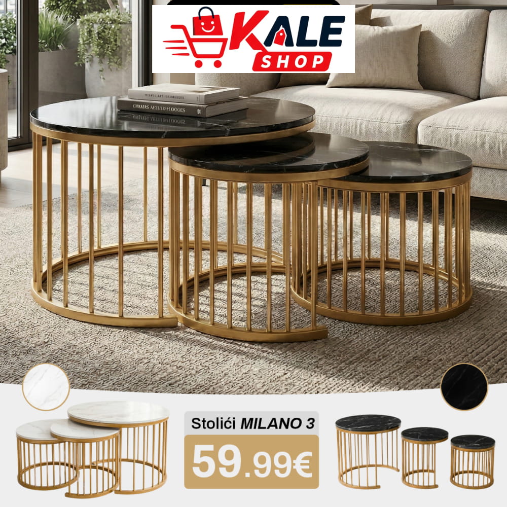 STOLIĆI ZA KAVU IMITACIJA MRAMORA ’MILANO’- 3 KOMADA
